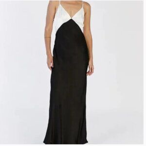 DISSH Milly Black Satin Midi Dress Size 4